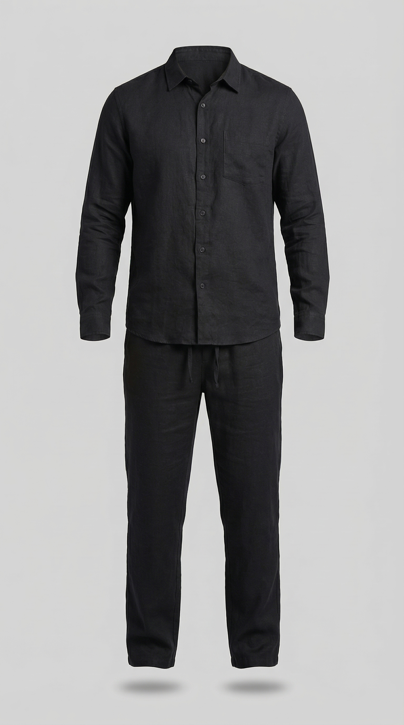 Linnen Co-Ord Set Herren Lange Ärmel Casual-Velnorah