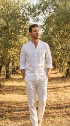Linnen Co-Ord Set Herren Lange Ärmel Casual-Velnorah