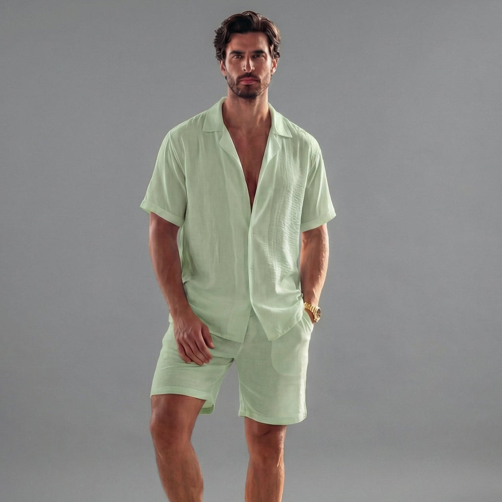 Linnen Set Herren Kurze Ärmel Sommer Casual-Velnorah