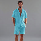 Linnen Set Herren Kurze Ärmel Sommer Casual-Velnorah