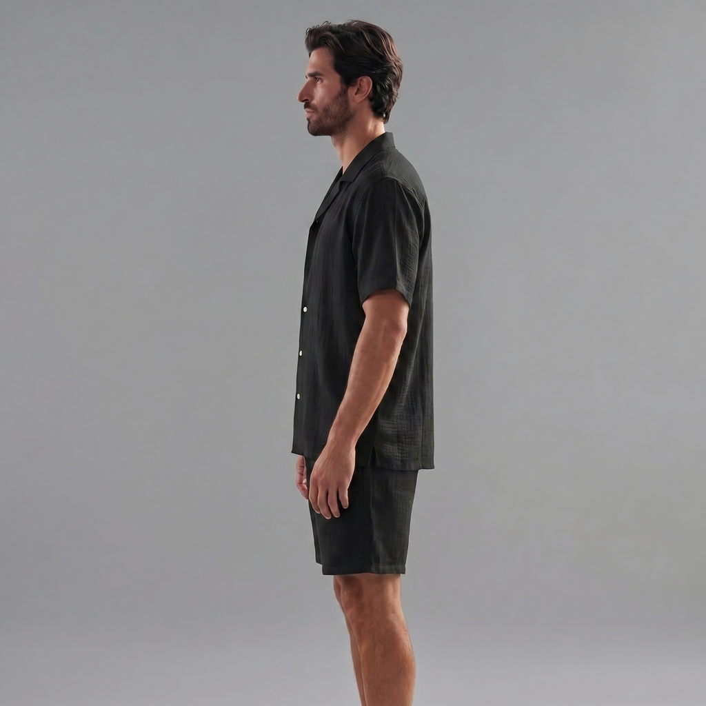 Linnen Set Herren Kurze Ärmel Sommer Casual-Velnorah