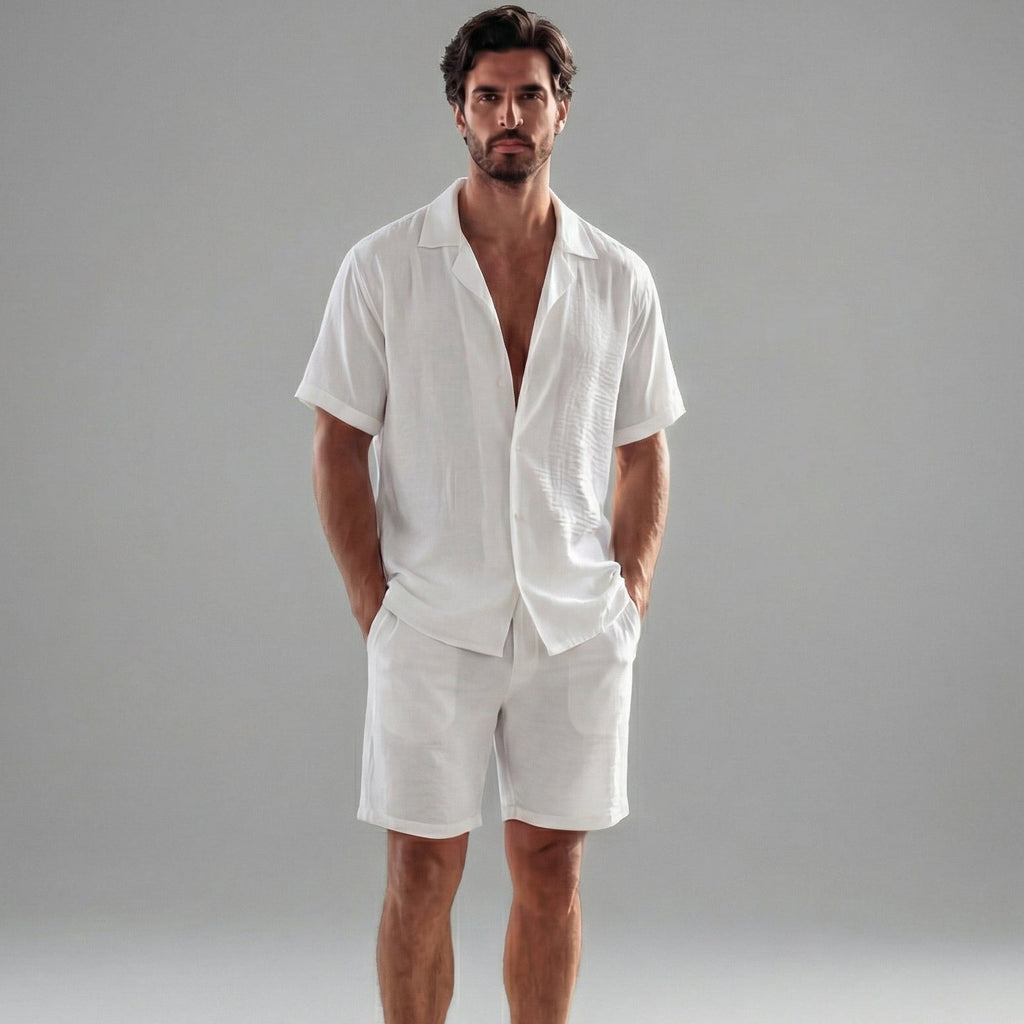 Linnen Set Herren Kurze Ärmel Sommer Casual-Velnorah