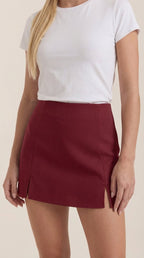 Minirock Damen Hohe Taille Seitenschlitz Sommer Casual-Velnorah