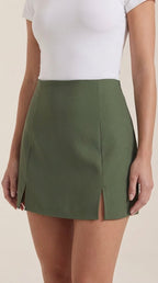 Minirock Damen Hohe Taille Seitenschlitz Sommer Casual-Velnorah