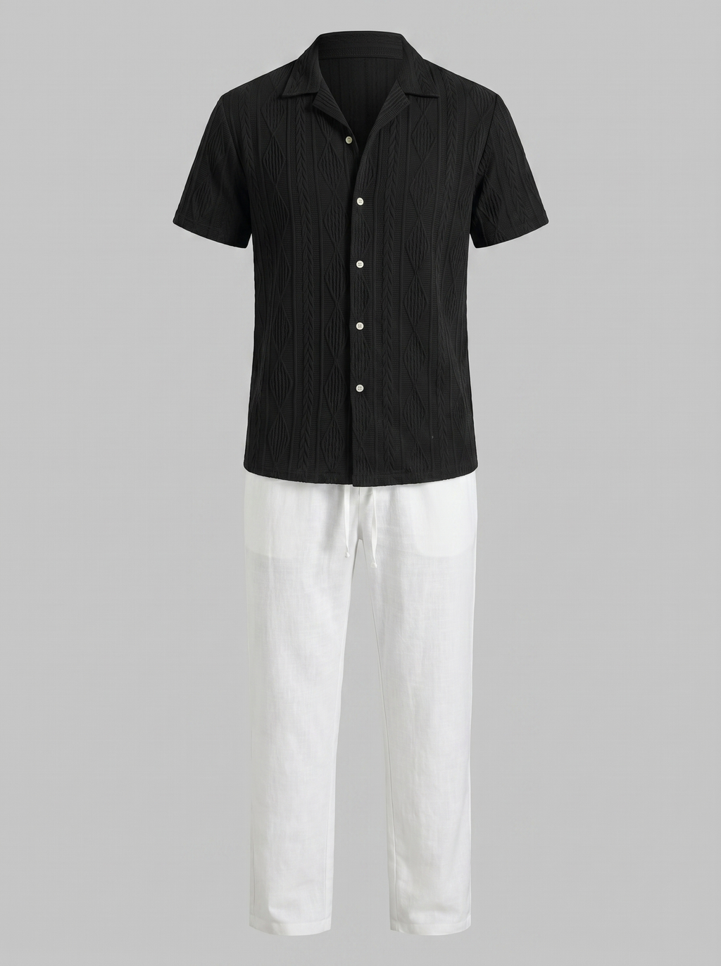 Offenes Strick-Shirt Hosen Set Herren Sommer Freizeit-Velnorah