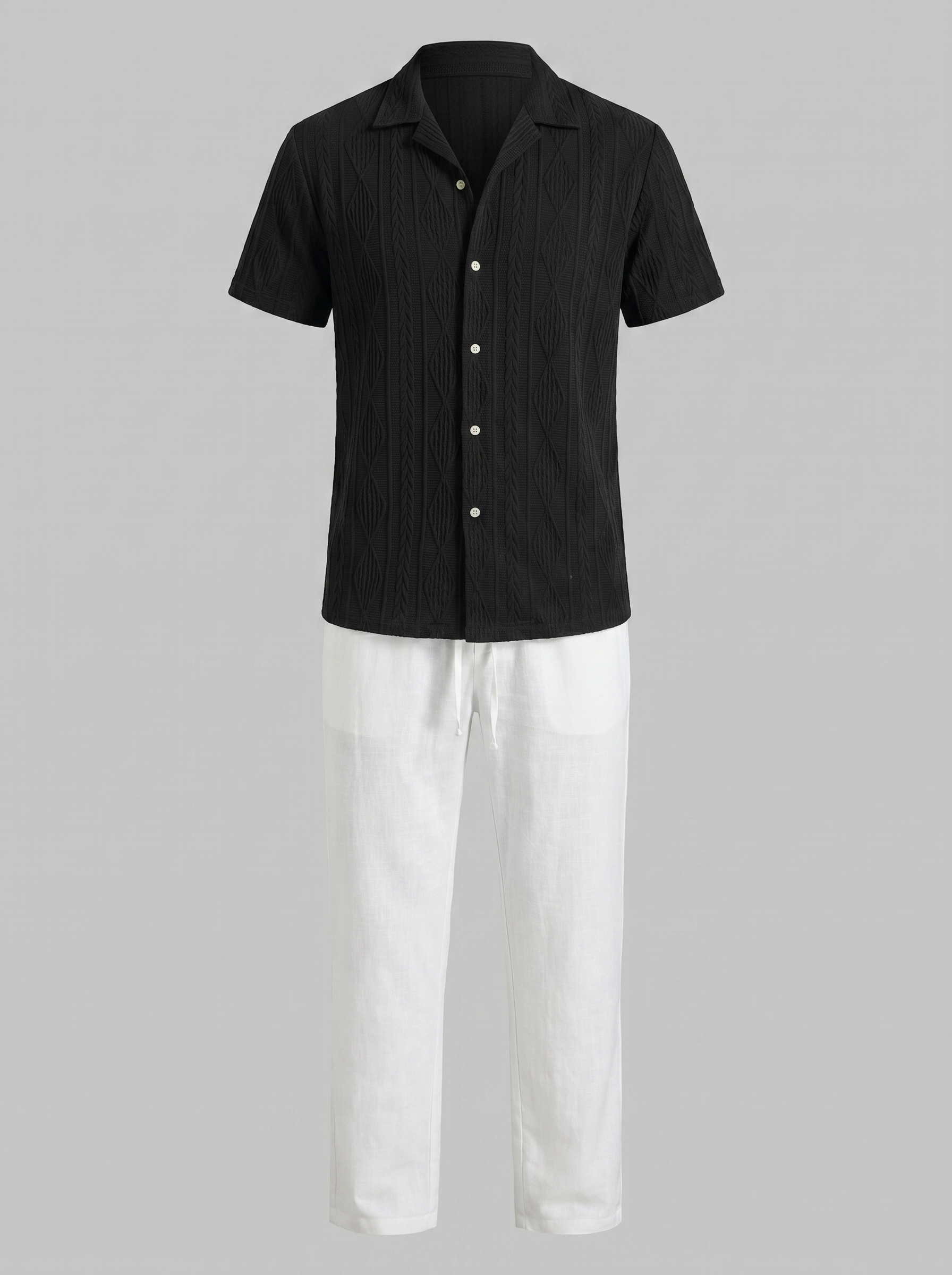 Offenes Strick-Shirt Hosen Set Herren Sommer Freizeit-Velnorah
