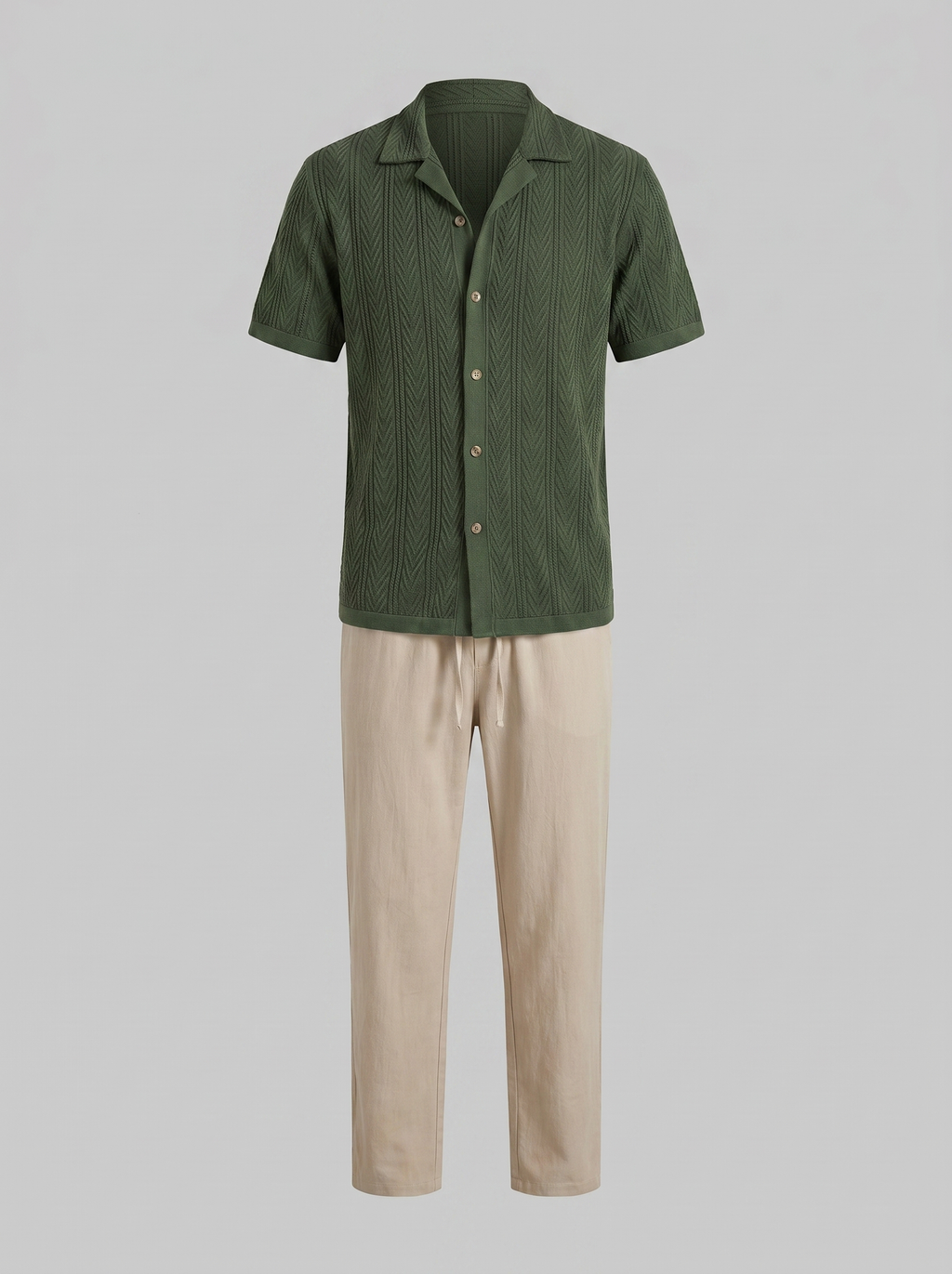 Offenes Strick-Shirt Hosen Set Herren Sommer Freizeit-Velnorah