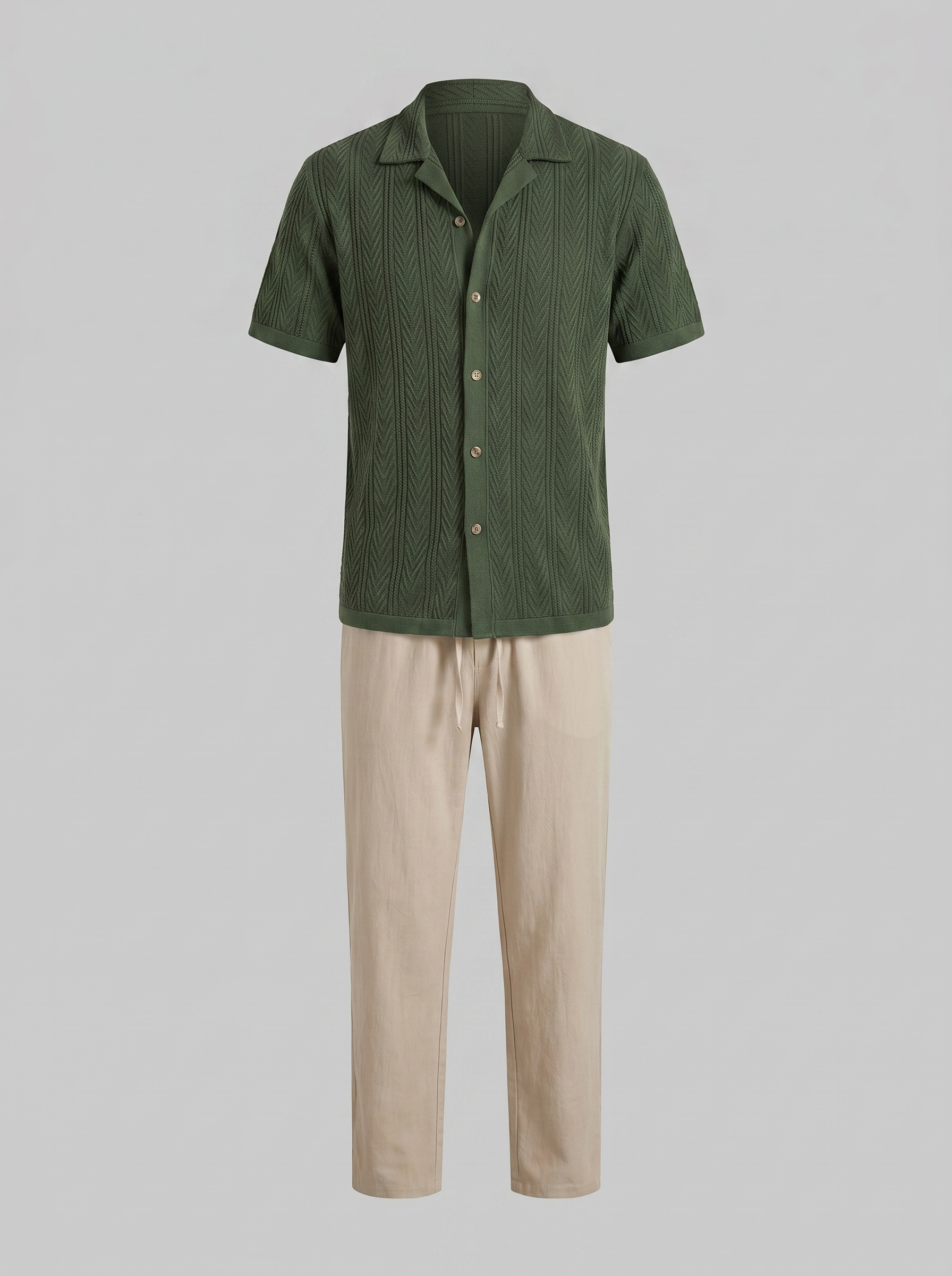 Offenes Strick-Shirt Hosen Set Herren Sommer Freizeit-Velnorah