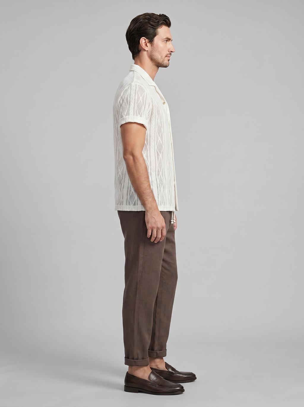 Offenes Strick-Shirt Hosen Set Herren Sommer Freizeit-Velnorah