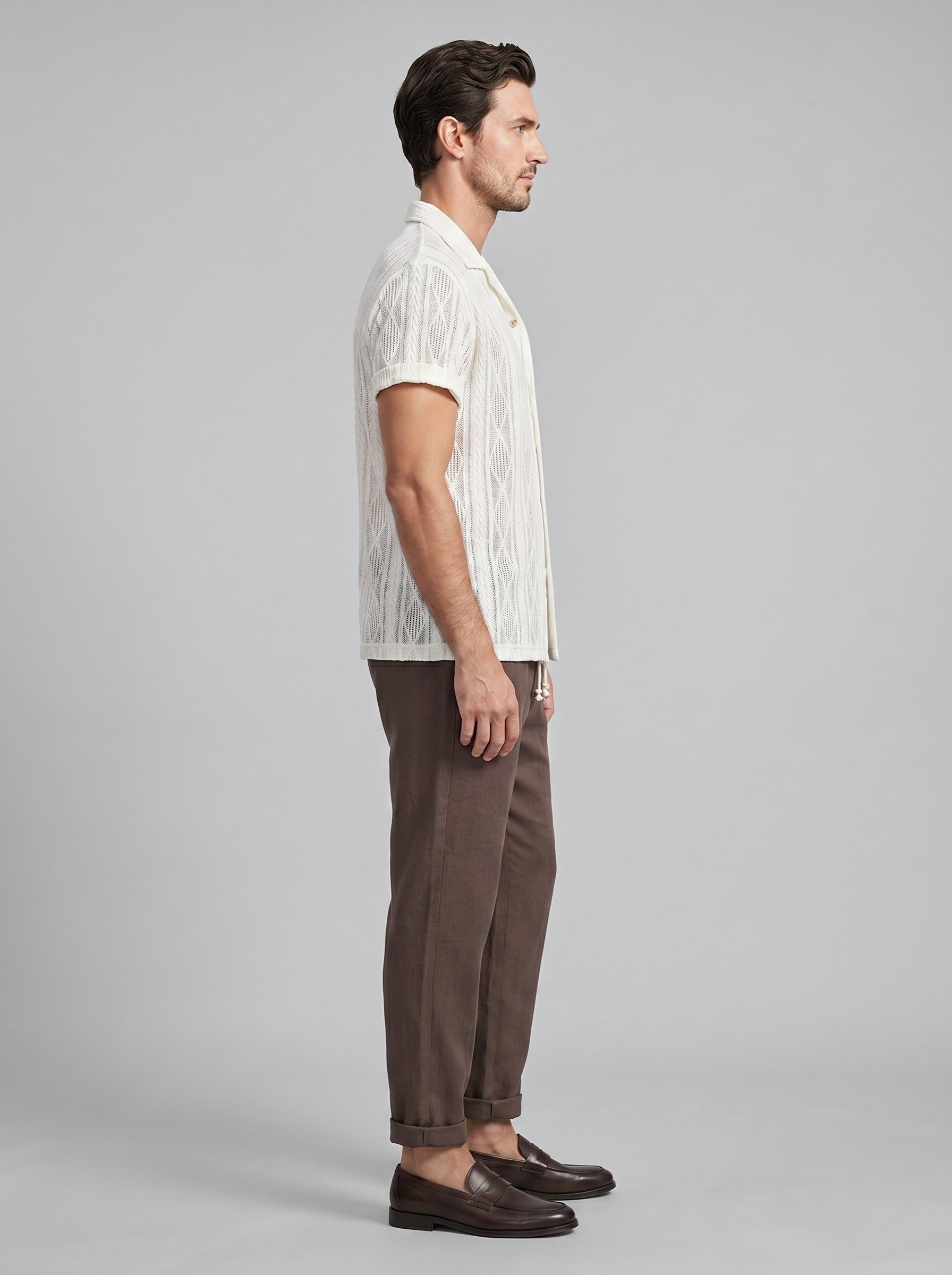 Offenes Strick-Shirt Hosen Set Herren Sommer Freizeit-Velnorah