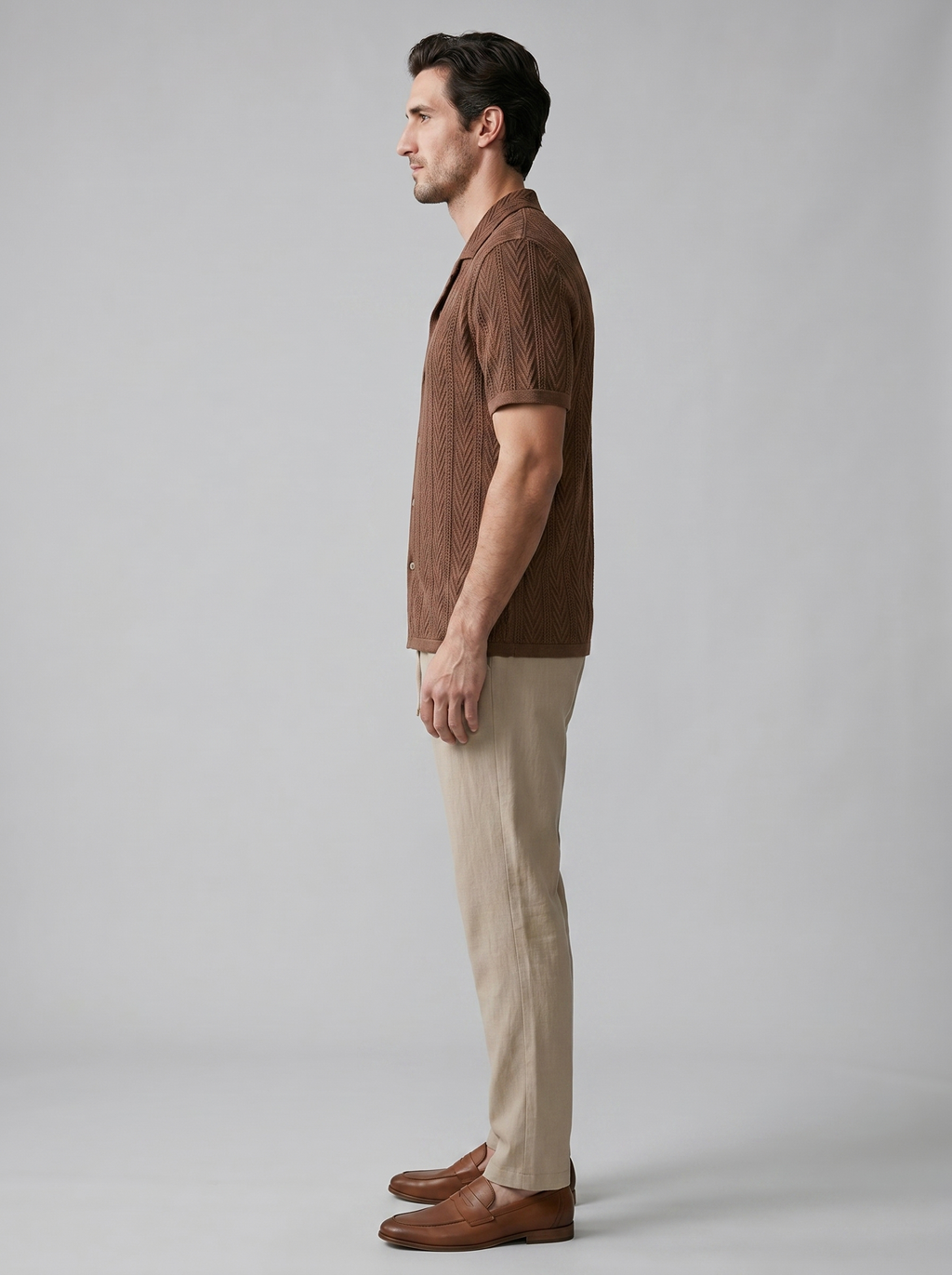 Offenes Strick-Shirt Hosen Set Herren Sommer Freizeit-Velnorah