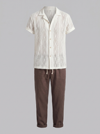 Offenes Strick-Shirt Hosen Set Herren Sommer Freizeit-Velnorah