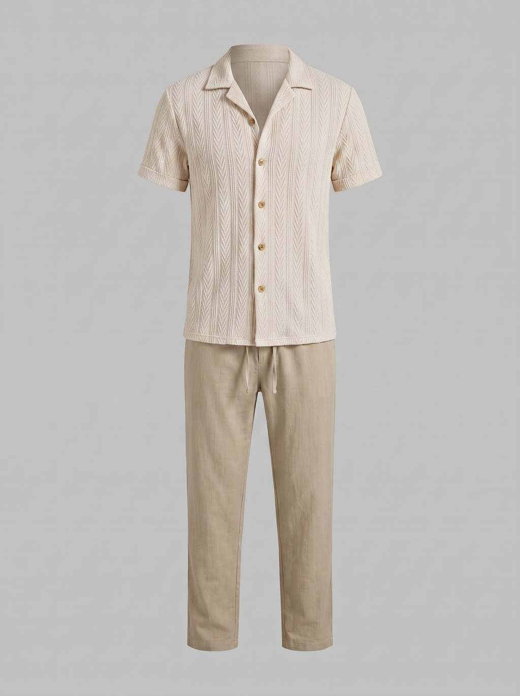 Offenes Strick-Shirt Hosen Set Herren Sommer Freizeit-Velnorah