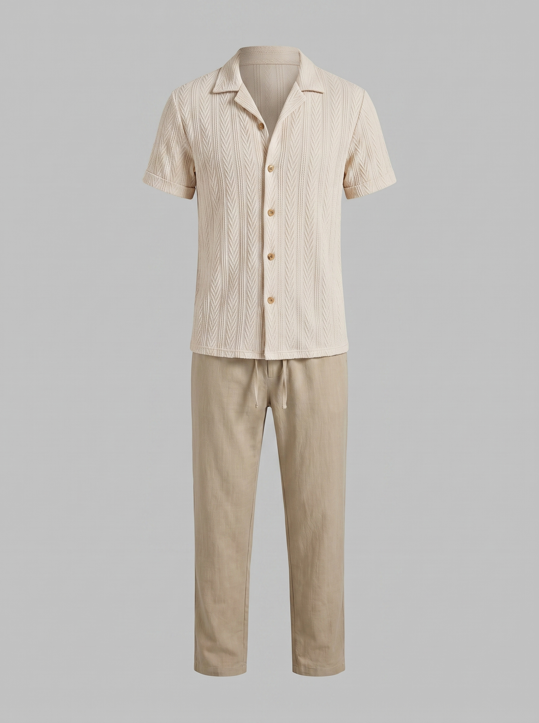 Offenes Strick-Shirt Hosen Set Herren Sommer Freizeit-Velnorah