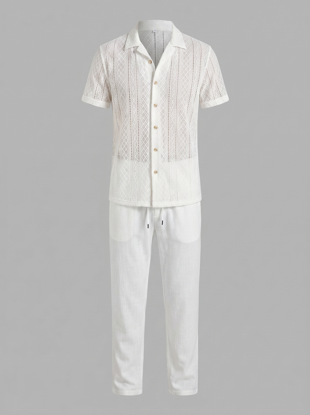 Offenes Strick-Shirt Hosen Set Herren Sommer Freizeit-Velnorah
