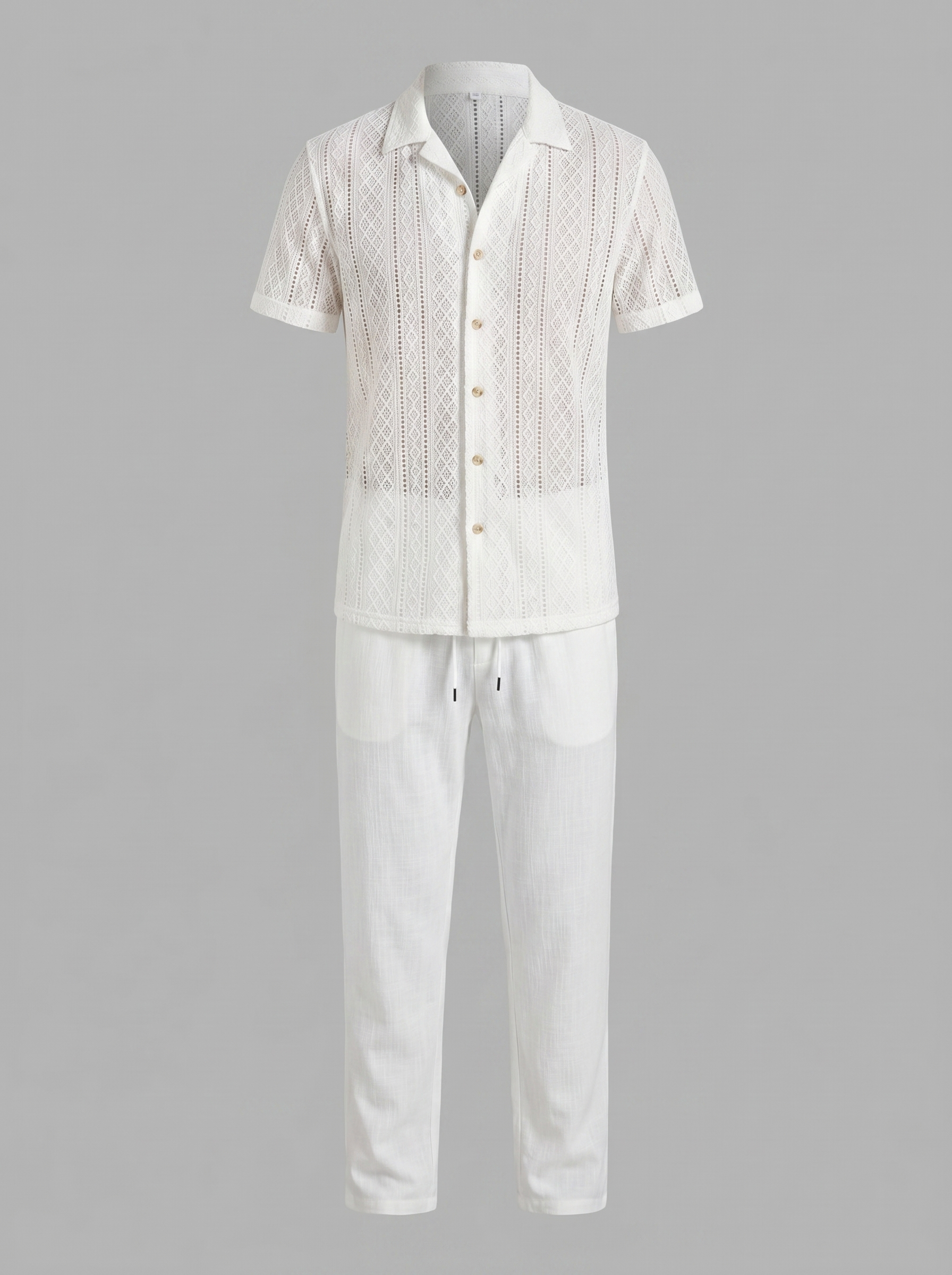 Offenes Strick-Shirt Hosen Set Herren Sommer Freizeit-Velnorah