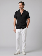 Offenes Strick-Shirt Hosen Set Herren Sommer Freizeit-Velnorah