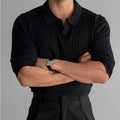 Polo Herren Lange Ärmel V-Ausschnitt Slim Fit Casual-Velnorah