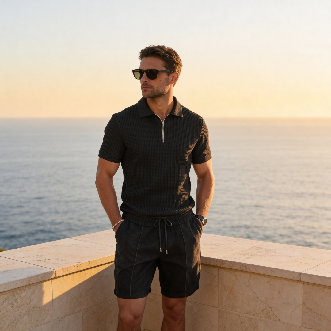 Polo-Shirt Shorts Set Herren Kurze Ärmel Sommer-Velnorah