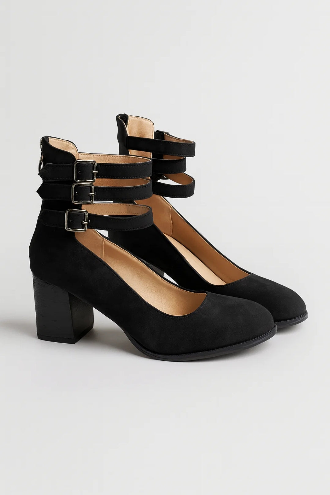 Pumps Damen Blockabsatz Knöchelriemen Elegant Casual-Velnorah