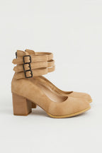 Pumps Damen Blockabsatz Knöchelriemen Elegant Casual-Velnorah