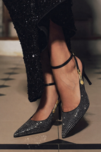 Pumps Damen Strass Knöchelriemen Formal Abend-Velnorah