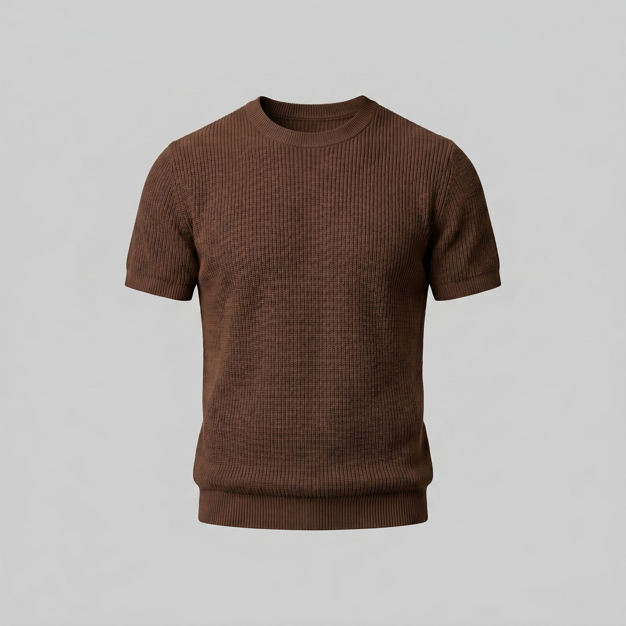 Rippstrick T-Shirt Herren Rundhals Casual-Velnorah
