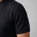 Rippstrick T-Shirt Herren Rundhals Casual-Velnorah