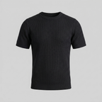 Rippstrick T-Shirt Herren Rundhals Casual-Velnorah