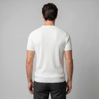 Rippstrick T-Shirt Herren Rundhals Casual-Velnorah