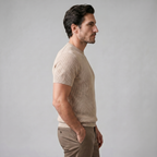 Rippstrick T-Shirt Herren Rundhals Casual-Velnorah