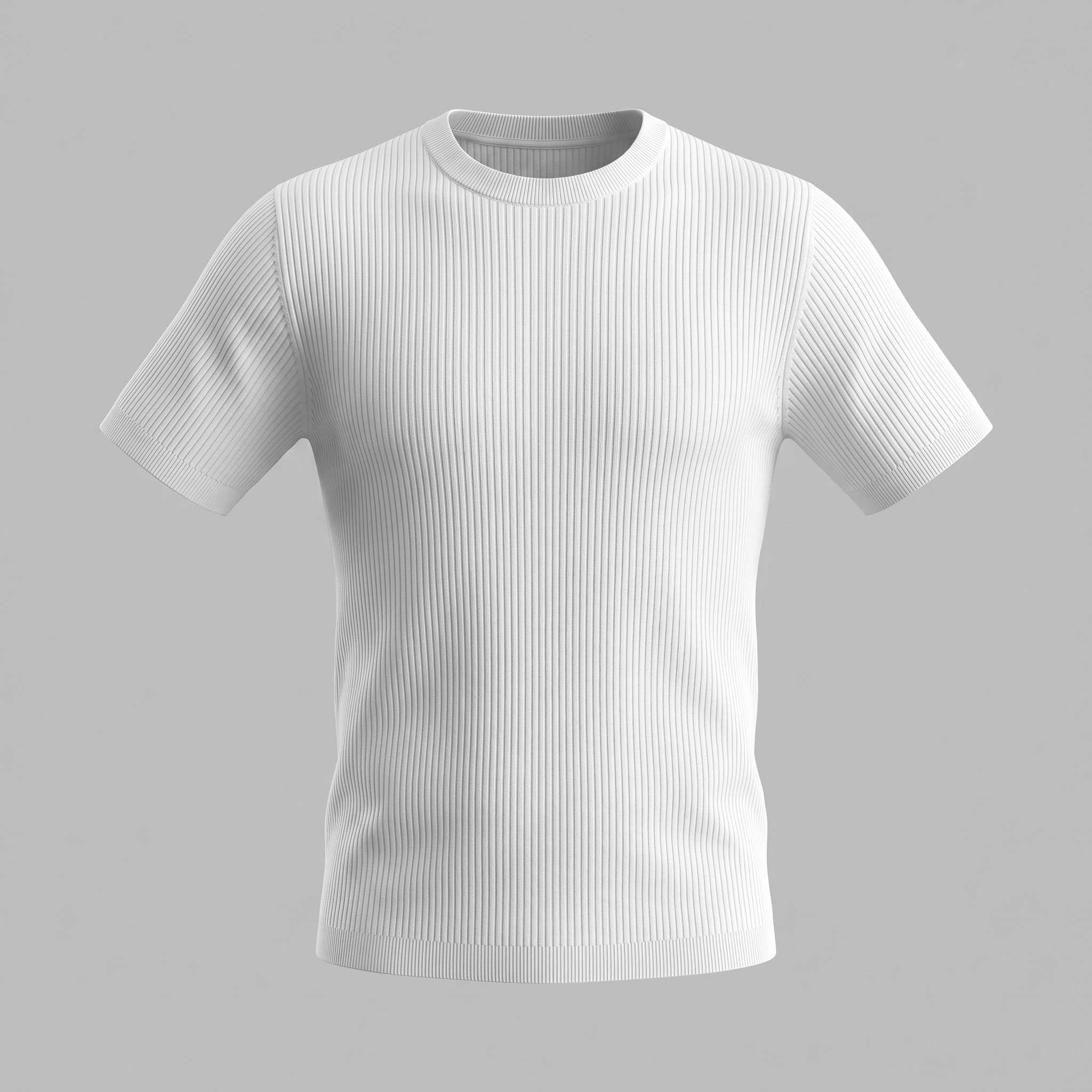 Rippstrick T-Shirt Herren Rundhals Casual-Velnorah