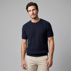 Rippstrick T-Shirt Herren Rundhals Casual-Velnorah