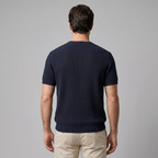 Rippstrick T-Shirt Herren Rundhals Casual-Velnorah