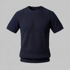 Rippstrick T-Shirt Herren Rundhals Casual-Velnorah
