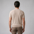 Rippstrick T-Shirt Herren Rundhals Casual-Velnorah