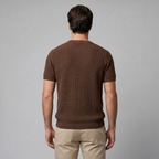 Rippstrick T-Shirt Herren Rundhals Casual-Velnorah