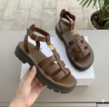 Sandalen Damen Chunky Sohle Geflochten Slipper Sommer-Velnorah