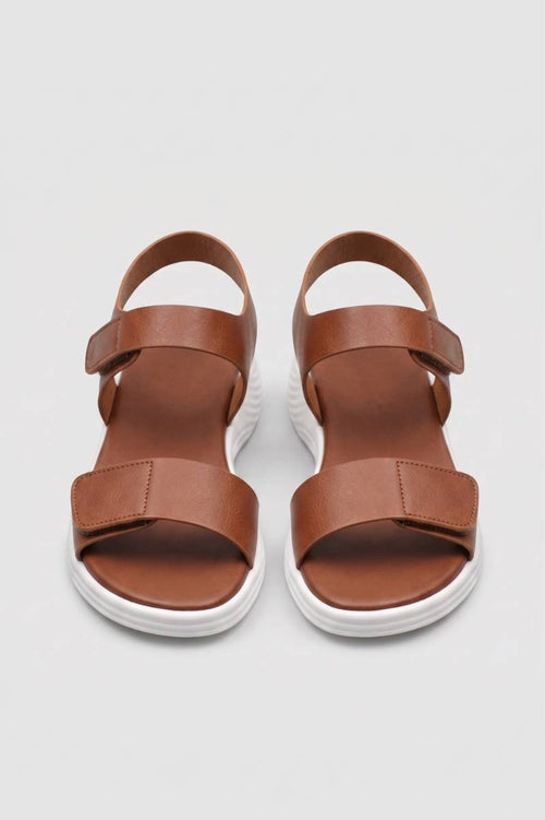 Sandalen Damen Klettverschluss Plattform Verstellbar Casual-Velnorah