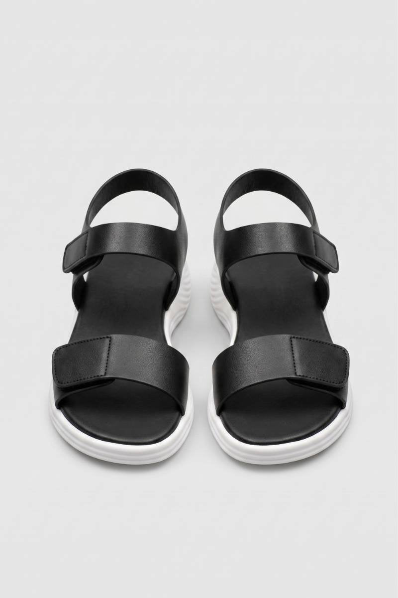 Sandalen Damen Klettverschluss Plattform Verstellbar Casual-Velnorah