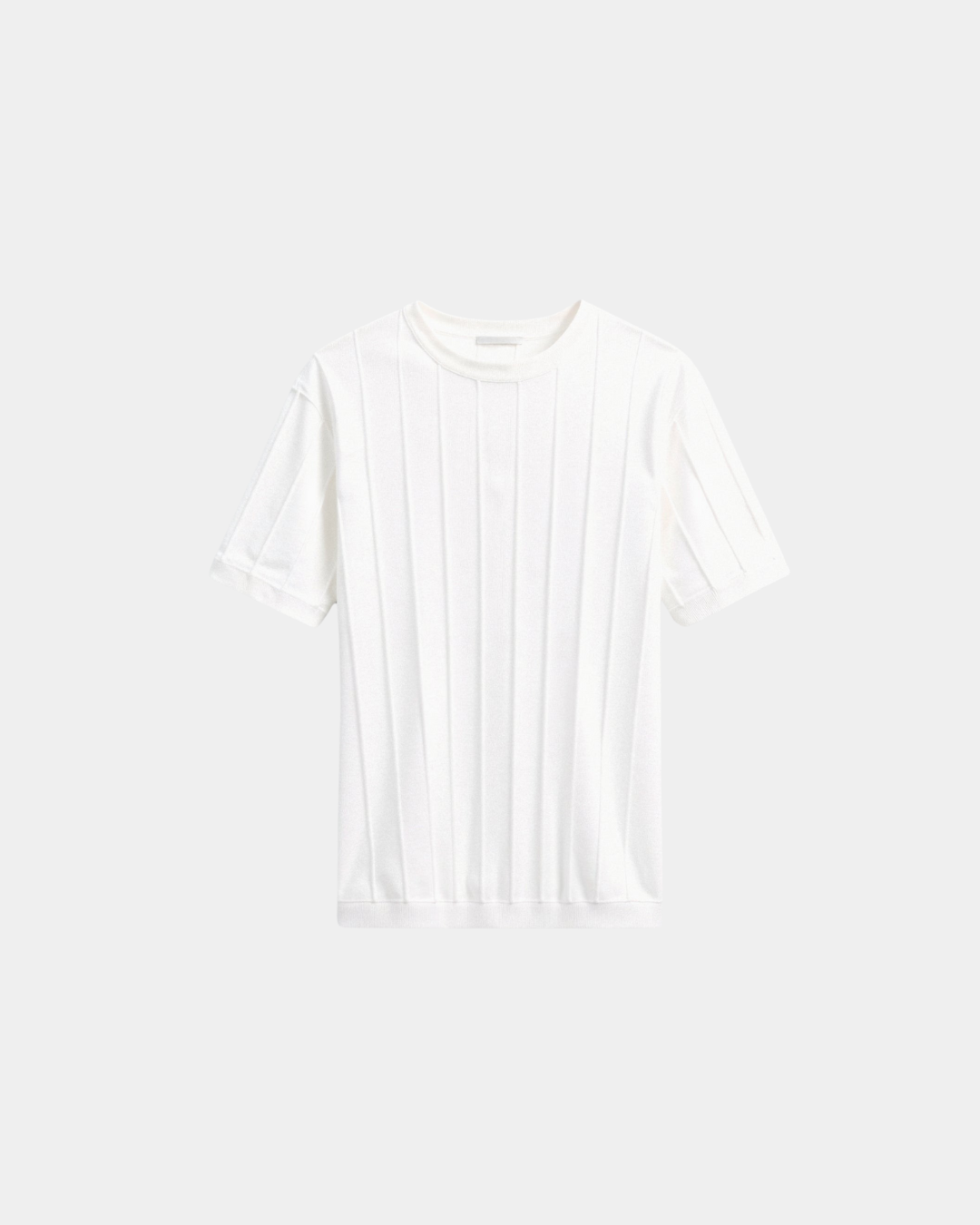 Slim Fit T-Shirt Herren Gerippt Runder Hals Casual-Velnorah