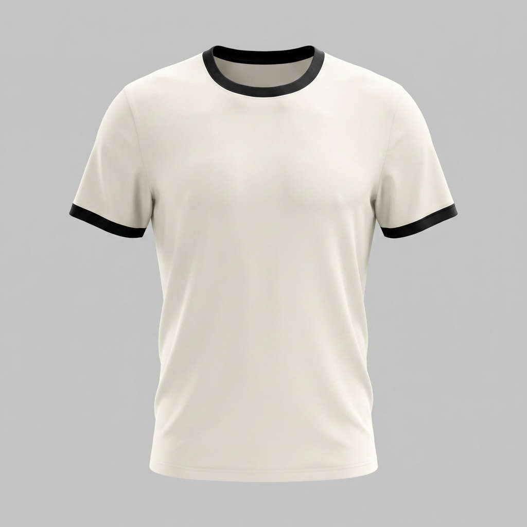 Smart Casual T-Shirt Herren Kontrastbesatz Rundhalsausschnitt-Velnorah