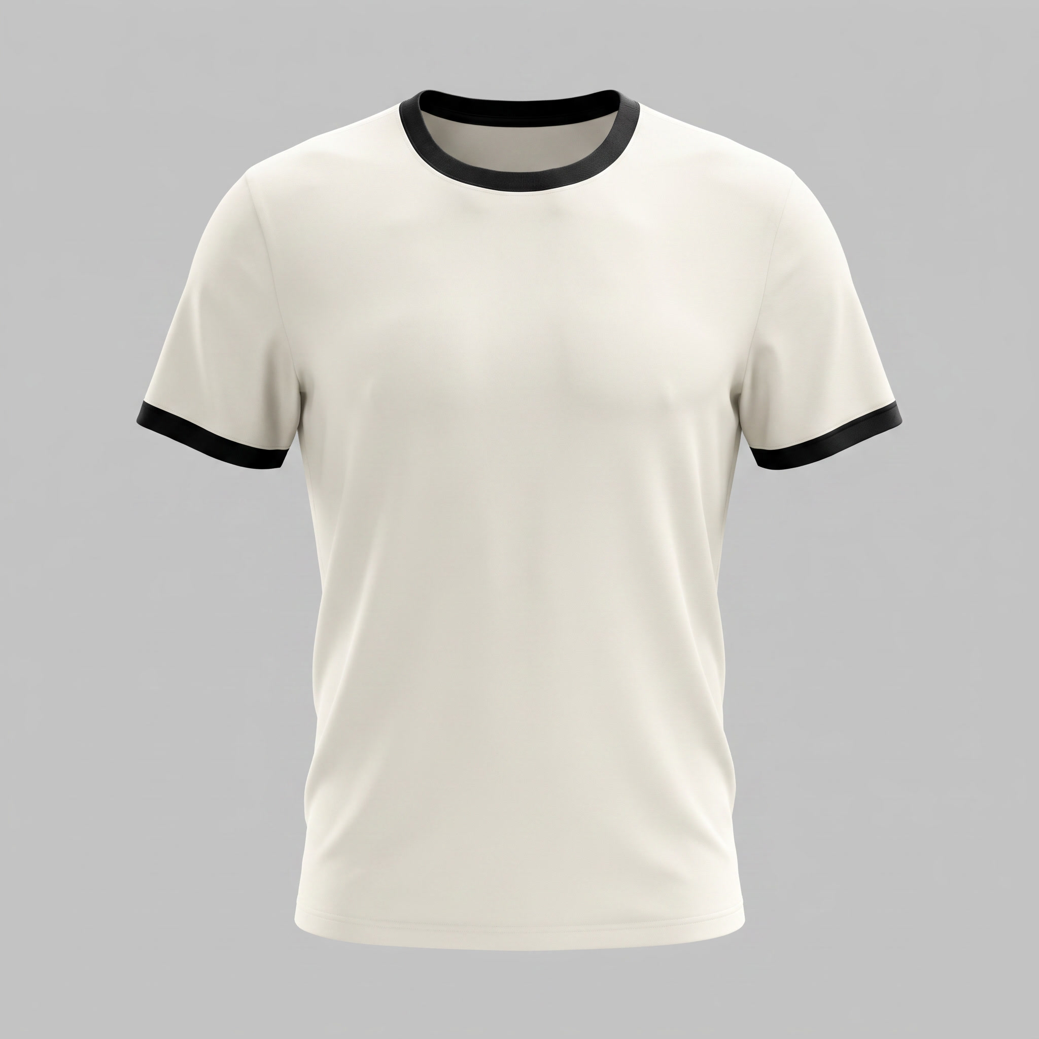 Smart Casual T-Shirt Herren Kontrastbesatz Rundhalsausschnitt-Velnorah