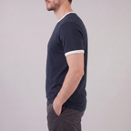 Smart Casual T-Shirt Herren Kontrastbesatz Rundhalsausschnitt-Velnorah