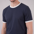 Smart Casual T-Shirt Herren Kontrastbesatz Rundhalsausschnitt-Velnorah