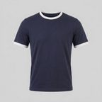 Smart Casual T-Shirt Herren Kontrastbesatz Rundhalsausschnitt-Velnorah