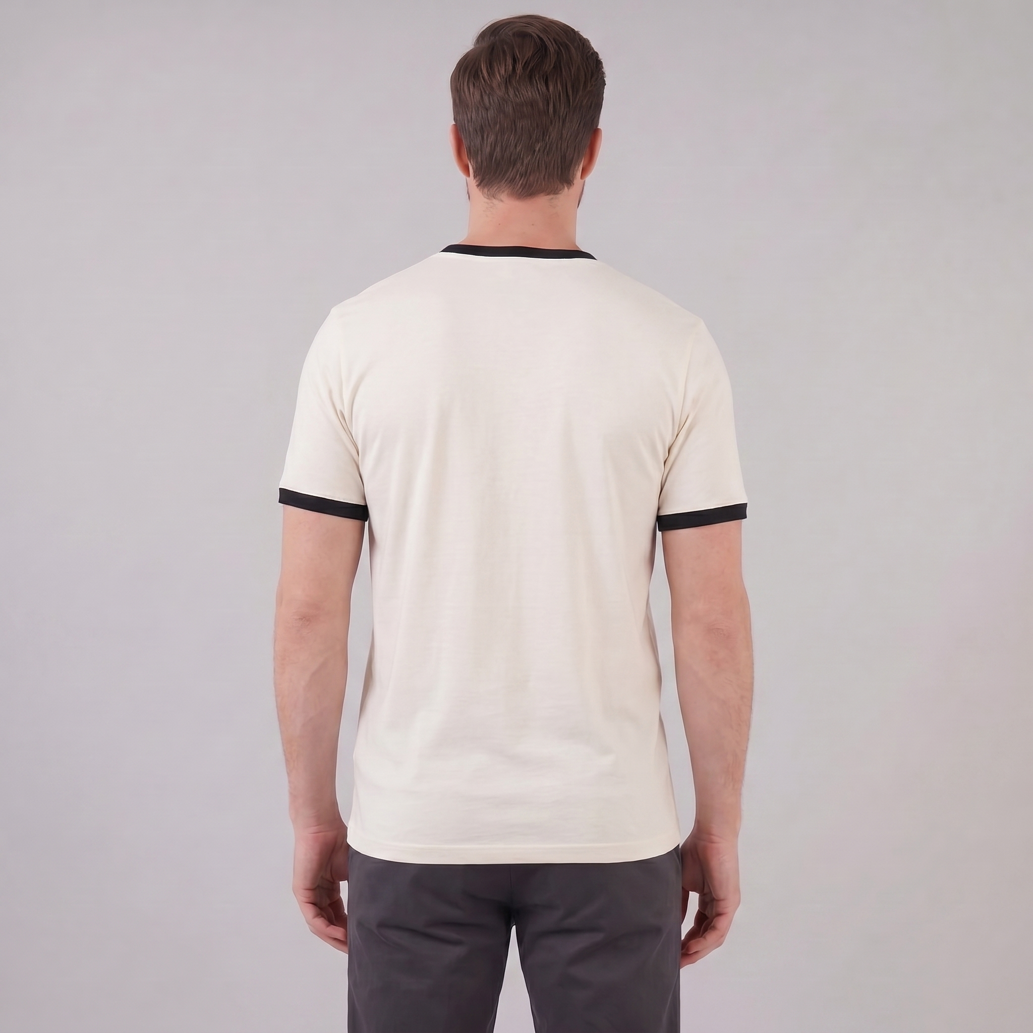 Smart Casual T-Shirt Herren Kontrastbesatz Rundhalsausschnitt-Velnorah