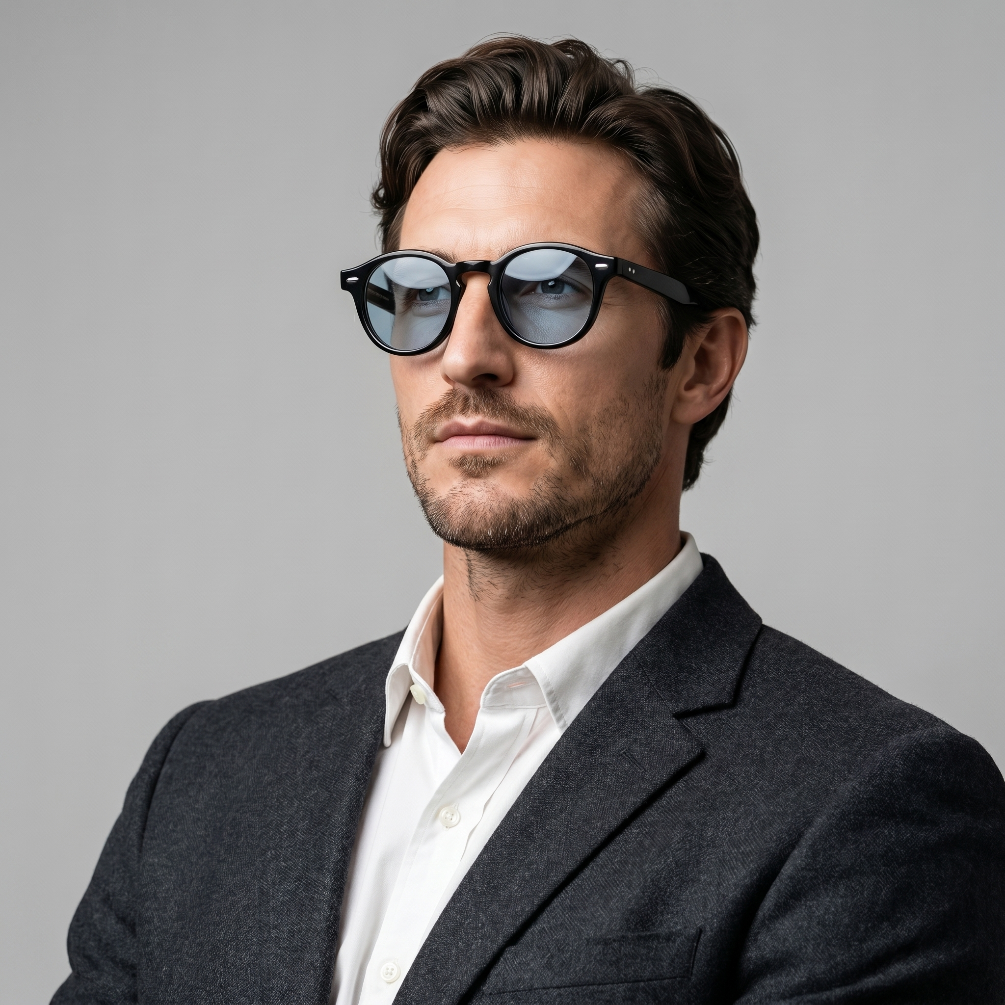 Sonnenbrille Herren Acetat Runde Form Casual-Velnorah
