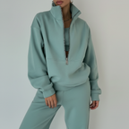 Sportives Set Damen Regular Fit Pullover Mit Halbzip Hose Casual-Velnorah