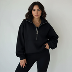 Sportives Set Damen Regular Fit Pullover Mit Halbzip Hose Casual-Velnorah